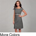 Mary McFadden Women's Tweed Cap-sleeve Woven Dress