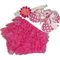 Custom Sewing Hot Pink Lace Petti Bloomers and Crib Shoes Set