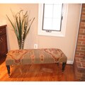 Handmade Kilim Bench with Casters (India)