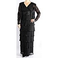 R & M Richards Long Lace Shutter Jacket Dress
