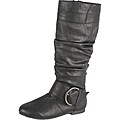 Elegant Women's Black Baby 12 Flat Knee-High Boots