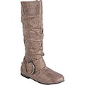 Elegant Women's Taupe Baby 12 Flat Knee-high Boots