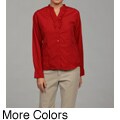 Uniti Women's Ruffle Front Ruche Back Blouse