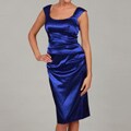 London Times Women's Solid Satin Stretch Sheath Dress