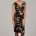 London Times Women's Printed Satin Stretch Sheath Dress