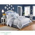Laura Ashley 'Sophia' White/Blue Twin 2-Piece Duvet Cover Set