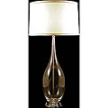 Hand-blown Clear Glass Urn on Crystal Base Lamp