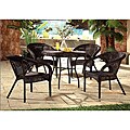 Espresso Wicker 5-piece Patio Furniture Dining Set