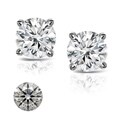 Platinum 2ct TDW Heart and Arrow Diamond Stud Earrings (H-I, SI1-SI2)
