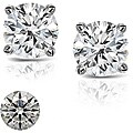 Platinum 5/8ct TDW Hearts and Arrows Diamond Stud Earrings (E-F, SI1-SI2)
