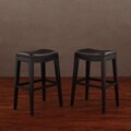 Wayne Dark Brown Leather Barstools (Set of 2)