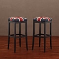 Kari Union Jack Leather Barstools (Set of 2)