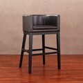 Club Dark Brown Leather Barstool