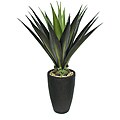 Laura Ashley 44 Inch Realistic Silk Giant Aloe Plant with Contemporary Planter