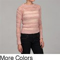 JJ Basics Junior's Knit Ribbed Detail Sweater