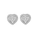 10k White Gold 1/4ct TDW Imperial Diamond Heart Earrings (H-I, I2)