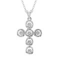 Sterling Silver 1/6ct TDW Diamond Cross Pendant (H-I, I2)