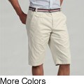 Generra Men's Flat Front Twill Belted Shorts