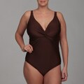 Snozo Women's Plus Size Chocolate One-piece Swimsuit