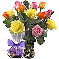 Sweets in Bloom 'One Dozen Rose Sorbet' Flower Bouquet with Godiva Chocolate ...