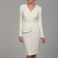 John Meyer Women's Five-button Embroidered Jacket and Skirt Suit