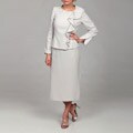 John Meyer Women's Pearl Jeweled Skirt Suit