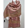 Selection Privee Paris Susan Olive Pink Paisley Silk-blend Wrap
