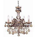 Crystorama Maria Theresa Antique Brass 5-light Chandelier