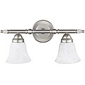 Two Light Bright Satin Nickel Wall Light