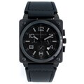 Republic Men's Black Chronograph Aviation Watch