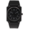 Republic Men's All Black Leather Strap Aviation Watch
