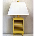 Light Yellow Wood Shutter Lamp