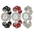 Geneva Platinum Women's Rhinestone Toggle Watch