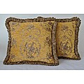 Sherry Kline 18-inch 'La Toile' Gold Brown Pillow (Set of 2)