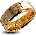 Tungsten Carbide Gold Brushed Laser-etched Celtic Design Ring