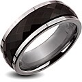 Men's Tungsten Carbide Black Multi-faceted Spinner Ring (8 mm)