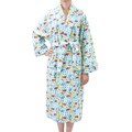Leisureland Sleepy Kitty Cat Print Cotton Flannel Fashion Robe