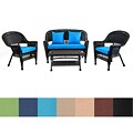 Black Wicker 4-piece Patio Conversation Set
