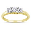 10k Yellow Gold 1/2ct TDW Diamond 3-stone Ring (G-H, I2-I3)