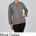 La Cera Women's Quilted Mandarin Collar Jacket