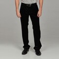 Enzo Tovare Men's Modern Fit Black Corduroy Pants