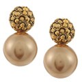 Kenneth Jay Lane Goldtone Faux Pearl and Crystal Clip-on Earrings