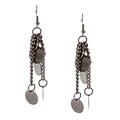 Kenneth Jay Lane Gunmetal Circle Dangle Earrings
