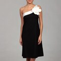 Nue by Shani Women's 'Built-in Body Shapers' Black/ Ivory Flower-embellished Dress