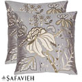 Sea Garden 18-inch Blue-grey Decorative Pillows (Set of 2)