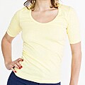 American Apparel Women's Baby Rib Lemon Half-Sleeve U-Neck Tee