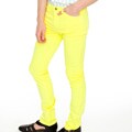 American Apparel Women's Fluorescent Yellow Stretch Cotton Twill Pants