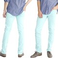 American Apparel Unisex Aqua Mint Stretch Cotton Twill Slim Pants