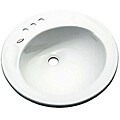 Madison Collection White Lawrence Series Drop-in Bathroom Sink