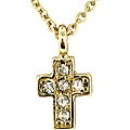 Goldtone Clear Crystal Cross Charm Necklace